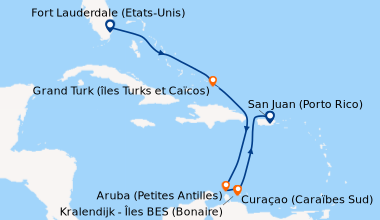 Itinéraire de la croisière Fort Lauderdale (Etats-Unis), En mer, Grand T...