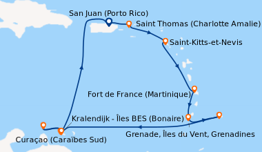 Itinéraire de la croisière San Juan (Porto Rico), Saint Thomas (Charlott...