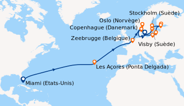 Itinéraire de la croisière Miami (Etats-Unis), En mer, En mer, En mer, E...