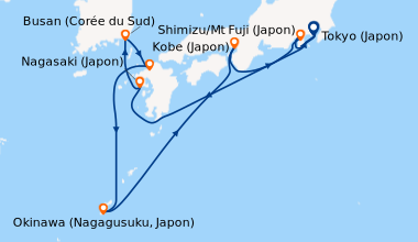 Itinéraire de la croisière Tokyo (Japon), Shimizu/Mt Fuji (Japon), En me...