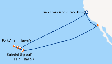 Itinéraire de la croisière San Francisco (Etats-Unis), En mer, En mer, E...