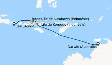 Carte de l'itinéraire de la croisière