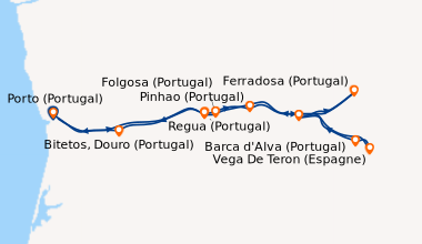 Itinéraire de la croisière Le Portugal, pays des navigateurs (formule port/port) (POD_PP)