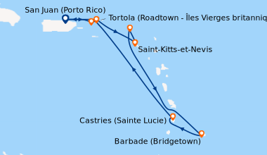 Itinéraire de la croisière San Juan (Porto Rico), Tortola (Roadtown - Îl...