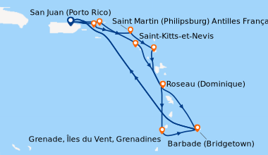 Itinéraire de la croisière San Juan (Porto Rico), Tortola (Roadtown - Îl...