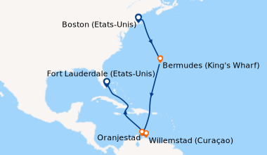Itinéraire de la croisière Boston (Etats-Unis), En mer, Bermudes (King's...