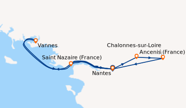 Carte de l'itinéraire de la croisière