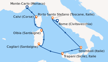 Itinéraire de la croisière Rome (Civitavecchia), Porto Santo Stefano (To...