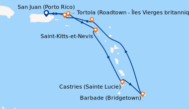 Itinéraire de la croisière San Juan (Porto Rico), Tortola (Roadtown - Îl...