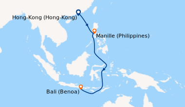 Itinéraire de la croisière Hong-Kong (Hong-Kong), En mer, Manille (Phili...