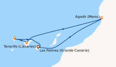 Itinéraire de la croisière Canaries, Maroc