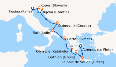 Itinéraire de la croisière Fusina (Italie), Koper (Slovénie), Rijeka (Cr...