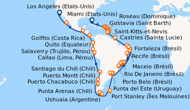 Itinéraire de la croisière Miami (Etats-Unis), En mer, En mer, Saint Tho...