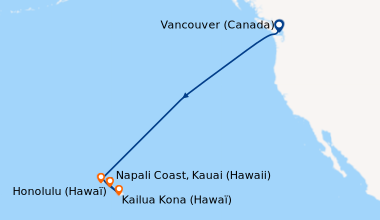 Itinéraire de la croisière Vancouver (Canada), Vancouver (Canada), En me...