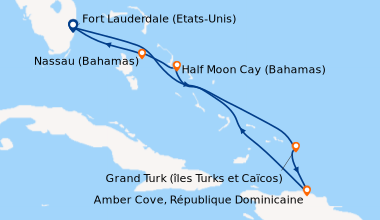 Itinéraire de la croisière Fort Lauderdale (Etats-Unis), En mer, Grand T...