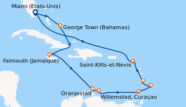 Itinéraire de la croisière Miami (Etats-Unis), En mer, George Town (Baha...