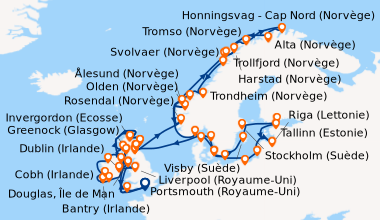 Itinéraire de la croisière Portsmouth (Royaume-Uni), En mer, Livourne (F...
