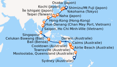 Itinéraire de la croisière Sydney (Australie), Sydney (Australie), En me...