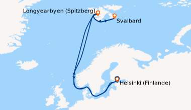 Itinéraire de la croisière Circumnavigation du Spitzberg – Un rite de passage