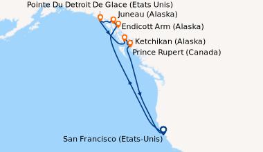 Itinéraire de la croisière San Francisco (Etats-Unis), En mer, En mer, K...