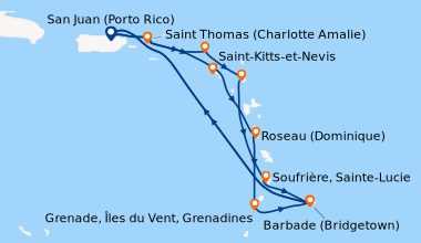 Itinéraire de la croisière San Juan (Porto Rico), Saint Thomas (Charlott...
