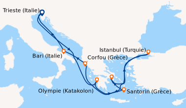 Itinéraire de la croisière Découverte De La Grèce Insolite