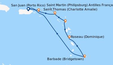 Itinéraire de la croisière San Juan (Porto Rico), Saint Thomas (Charlott...