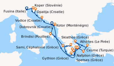 Itinéraire de la croisière Fusina (Italie), Koper (Slovénie), Opatija (C...
