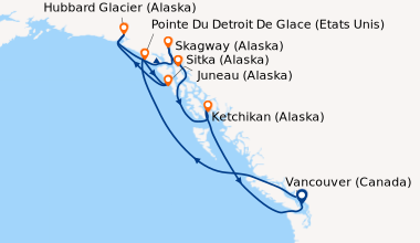Itinéraire de la croisière Vancouver (Canada), En mer, Pointe Du Detroit...