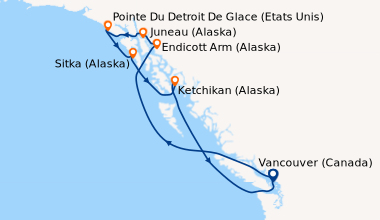 Itinéraire de la croisière Vancouver (Canada), En mer, Endicott Arm (Ala...