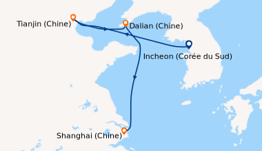 Itinéraire de la croisière Incheon (Corée du Sud), En mer, Tianjin (Chin...