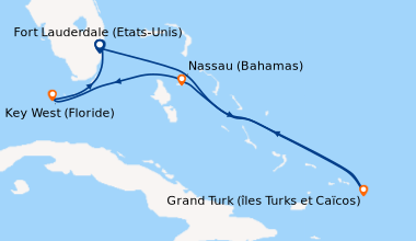 Itinéraire de la croisière Fort Lauderdale (Etats-Unis), En mer, Grand T...