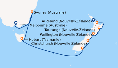 Itinéraire de la croisière Auckland (Nouvelle-Zélande), Tauranga (Nouvel...