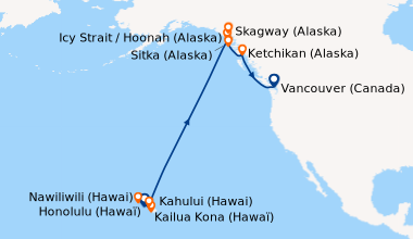Itinéraire de la croisière Honolulu (Hawaï), Honolulu (Hawaï), Kailua Ko...