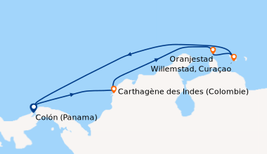 Itinéraire de la croisière Colón (Panama), Carthagène des Indes (Colombi...