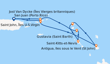 Itinéraire de la croisière San Juan (Porto Rico), Saint John, Îles U.S.V...