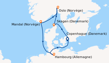 Itinéraire de la croisière Copenhague (Danemark), Skagen (Danemark), Osl...