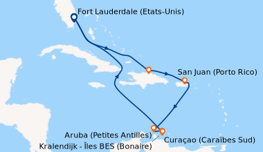 Itinéraire de la croisière Fort Lauderdale (Etats-Unis), En mer, Amber C...