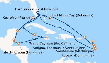 Itinéraire de la croisière Fort Lauderdale (Etats-Unis), En mer, En mer,...