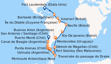 Itinéraire de la croisière Fort Lauderdale (Etats-Unis), En mer, En mer,...