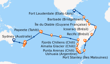 Itinéraire de la croisière Fort Lauderdale (Etats-Unis), En mer, En mer,...