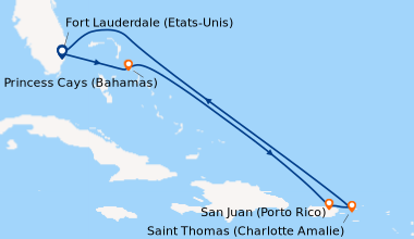 Itinéraire de la croisière Fort Lauderdale (Etats-Unis), Princess Cays (...