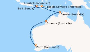 Itinéraire de la croisière Bali (Benoa), Lombok (Indonésie), En mer, Lîl...