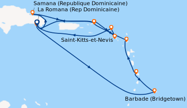Itinéraire de la croisière La Romana (Rep Dominicaine), Île Catalina (Ré...
