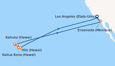 Itinéraire de la croisière Los Angeles (Etats-Unis), En mer, En mer, En ...