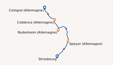 Itinéraire de la croisière La magie des marchés de Noël sur le Rhin (formule port-port) (KLS_PP)