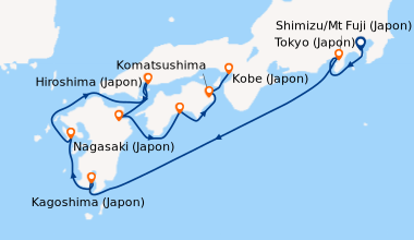 Itinéraire de la croisière Tokyo (Japon), Shimizu/Mt Fuji (Japon), En me...