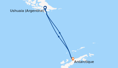 Itinéraire de la croisière Mer de Weddell et plateformes de glace de Larsen