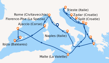 Itinéraire de la croisière Rome (Civitavecchia), En mer, Florence-Pise (...