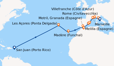 Itinéraire de la croisière San Juan (Porto Rico), En mer, En mer, En mer...